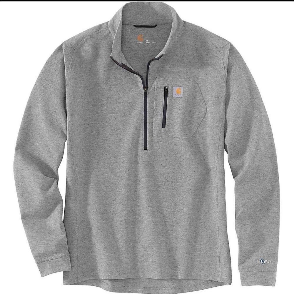 Carhartt Force Men's XL Gray 1/4 Zip Pullover Long Sleeve Performance Shirt - Picture 2 of 10